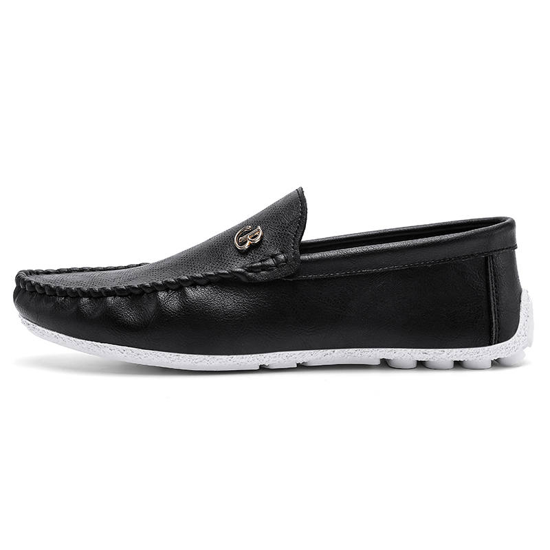 YINGLUNQISHI Cow Split Leather Casual Shoes Men's Black