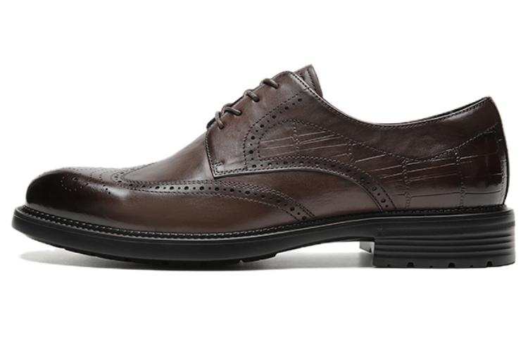 AOKANG Leather Dress Shoes Men's Brown