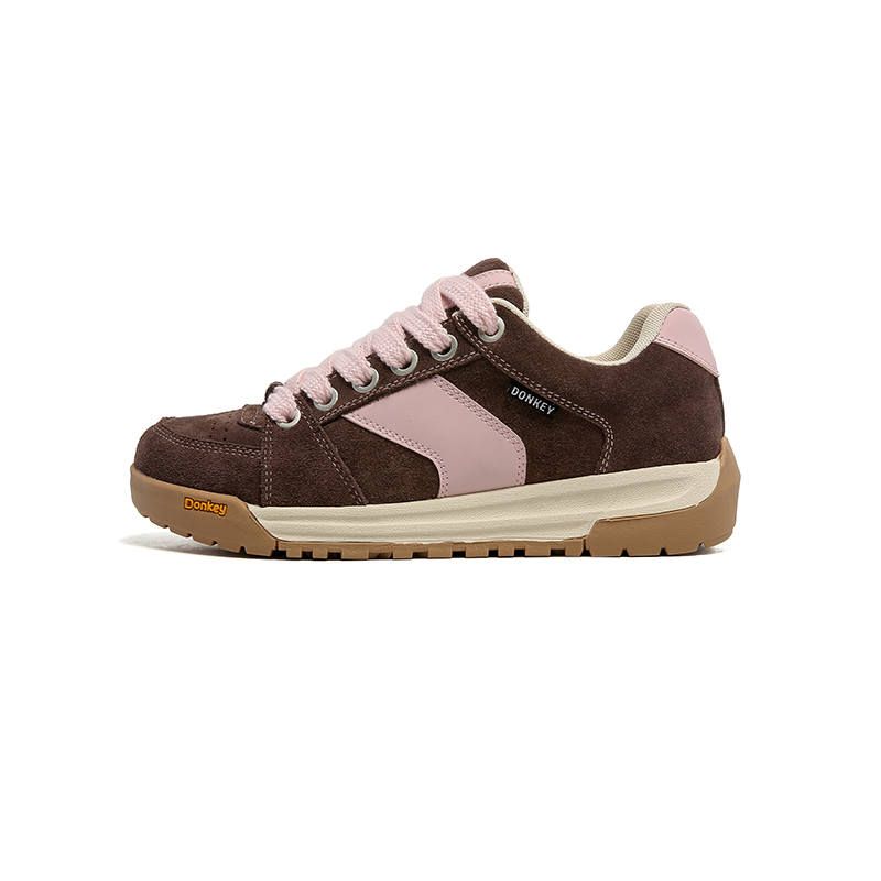 Mule Donkey Strawberry Chocolates Cow Suede Stylish Skateboarding Shoes Unisex Light Brown