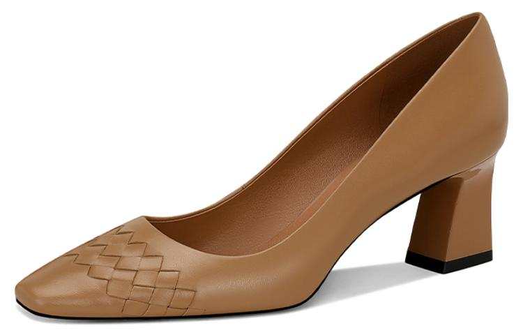 JESSICA SOPHIA Sheepskin Chunky Heel High Heels 5.5cm Women's