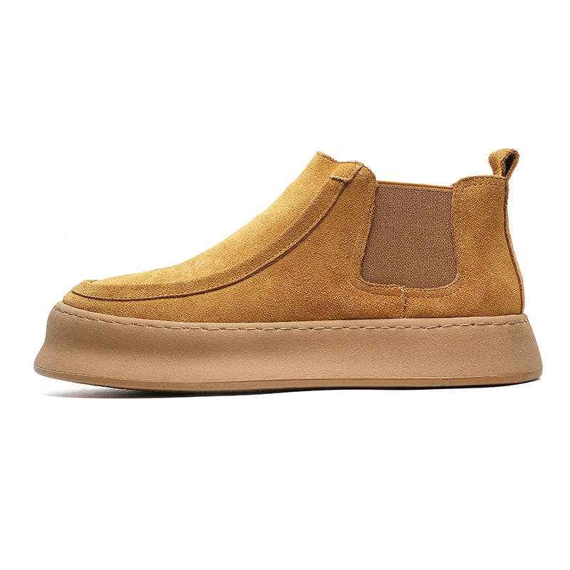 WEISHIBANGWEI Cow Suede Short Chelsea Boots Men's
