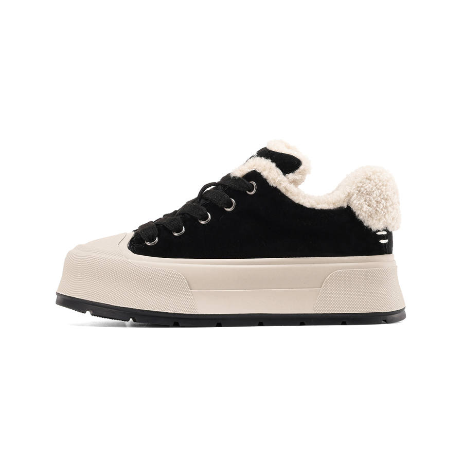 C°BANNER Pigskin Thermal Low top Skateboard Shoes Women's Black