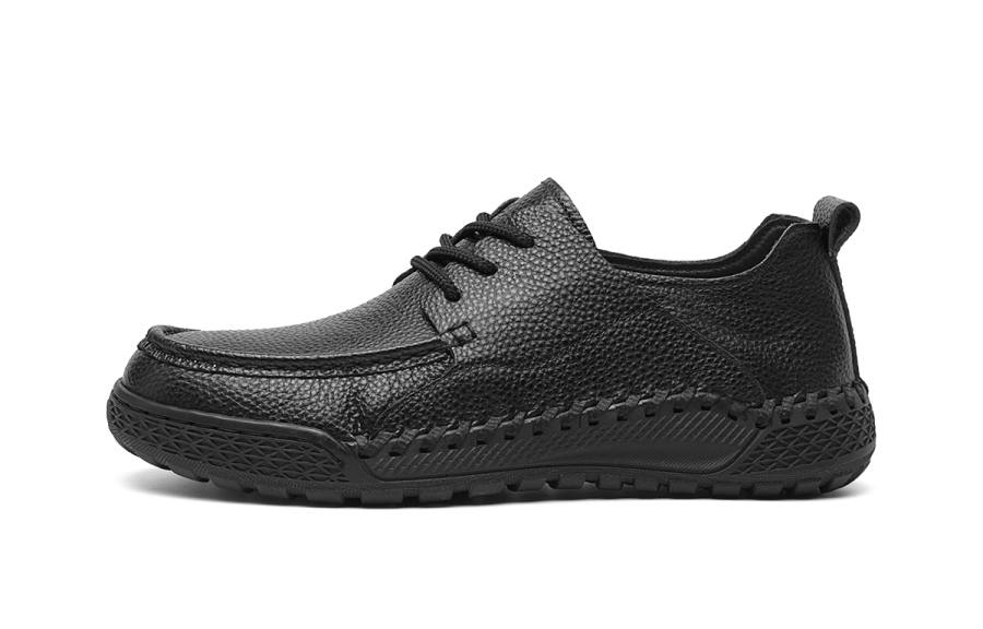 HLA Top Grain Cow Leather Casual Leather Shoes Men's Black