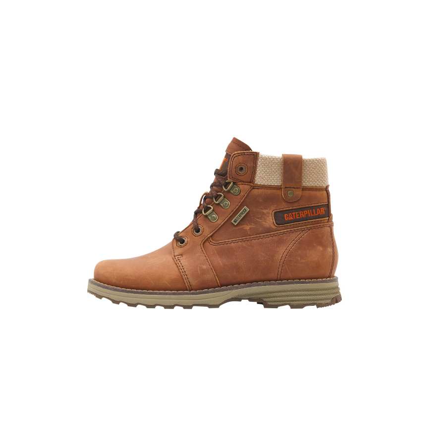 CAT CAT Cow Leather Short Combat Boots Women's Tan