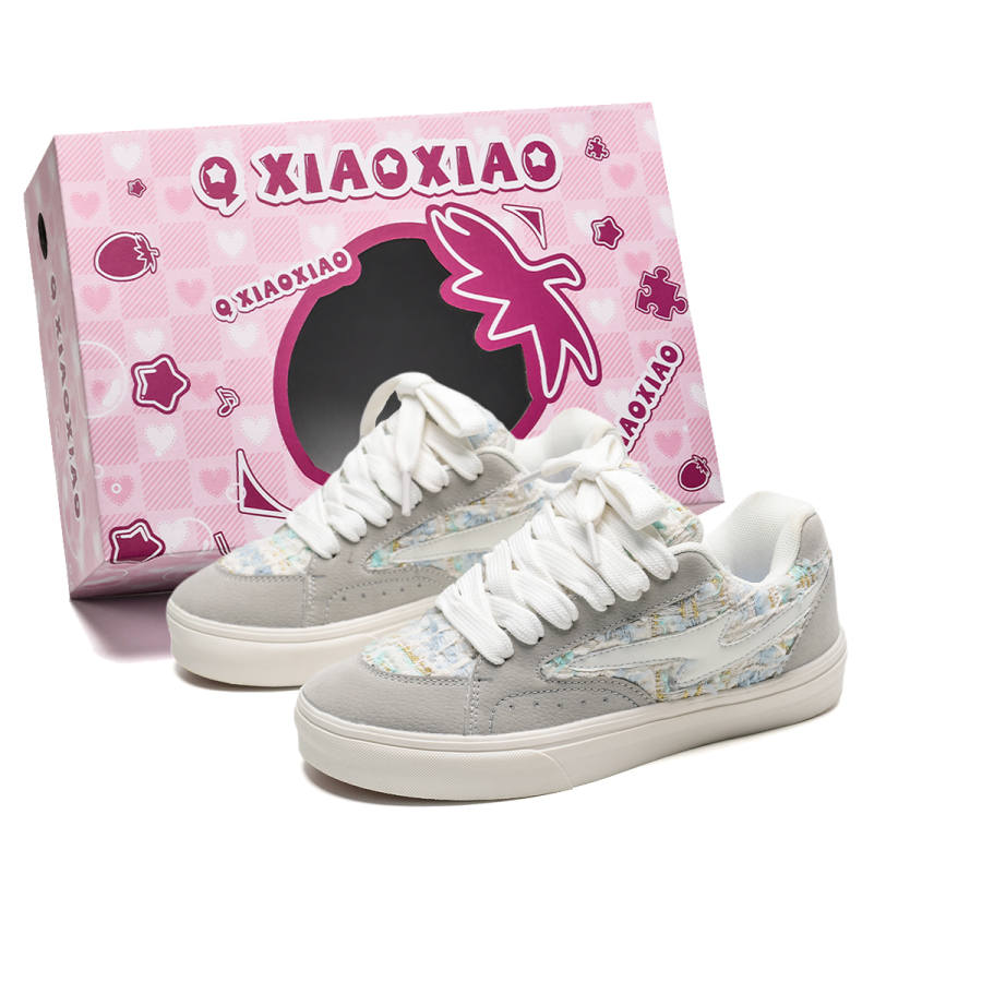 QUANXIAOXIAO Fabric Coverage Cushioning Abrasion Resistant Balance Breathable Low top Skateboard Shoes Unisex