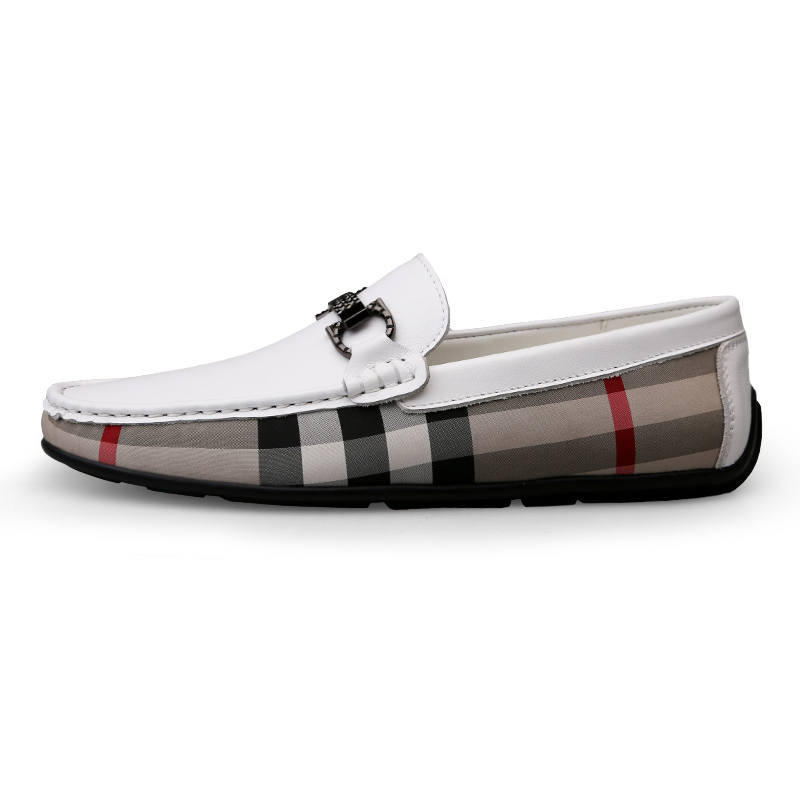 YINGLUNQISHI Top Grain Cow Leather Casual Shoes Men's White