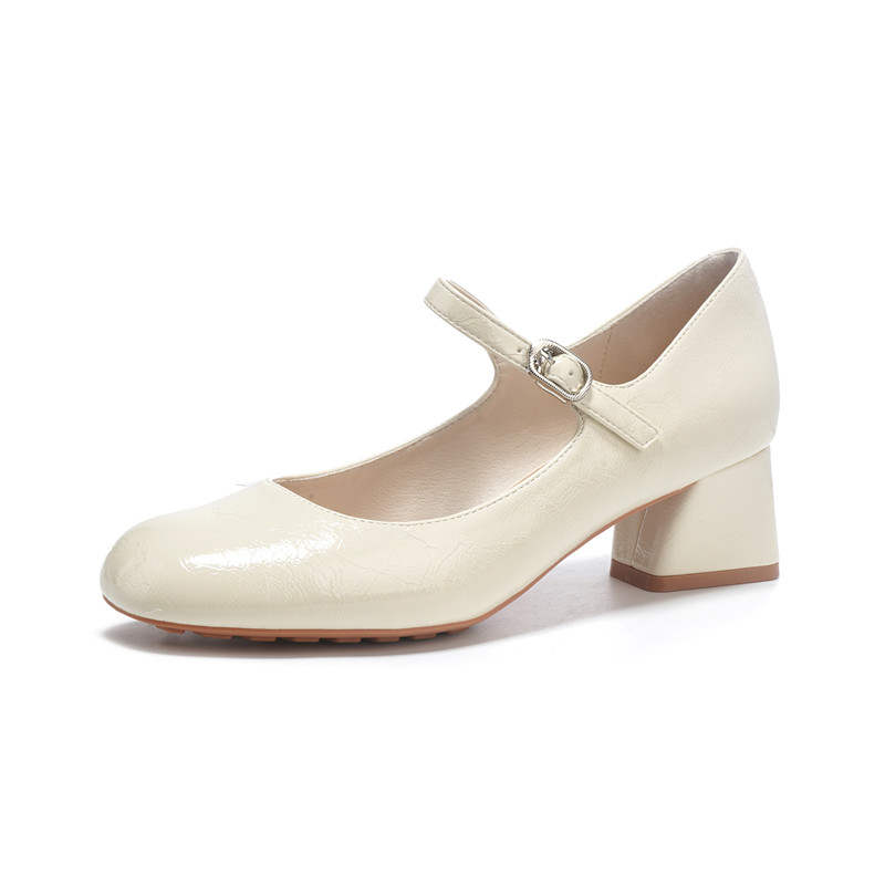 TATAYA Microfiber Leather Chunky Heel Mary Jane Shoes Women's