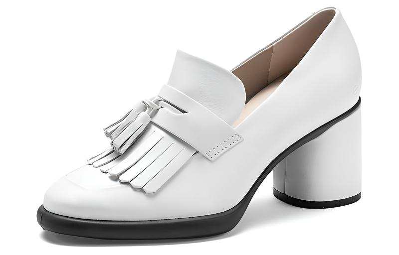 Ecco Ecco Chunky Heel High Heels 8cm Women's White