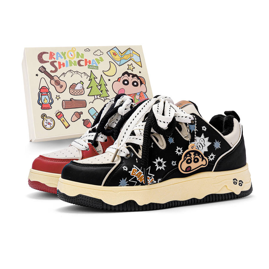 Crayon Shinchan Height Increasing Low top Skateboard Shoes Unisex