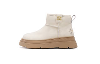UNCLEWEN Microfiber Leather Thermal Waterproof Height Increasing Slip Resistant Short Snow Boots Women's