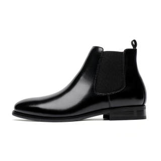 NIANZOUSUO Cow Split Leather Short Chelsea Boots Men's