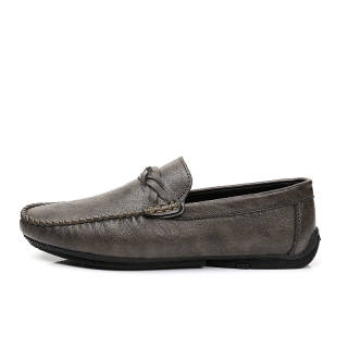 YINGLUNQISHI Microfiber Leather Casual Shoes Men's Gray