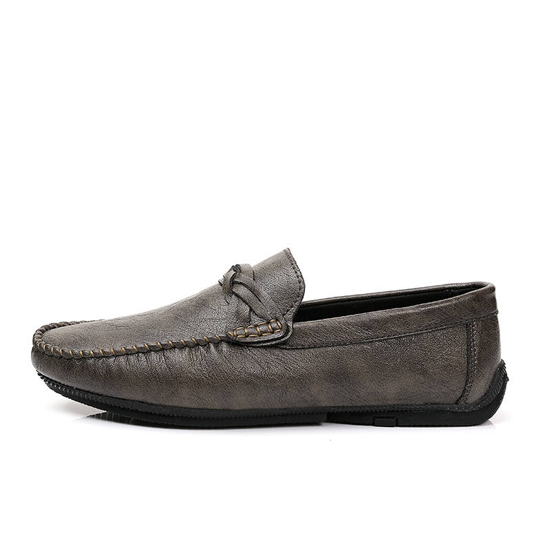 YINGLUNQISHI Microfiber Leather Casual Shoes Men's Gray