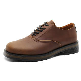 WEISHIBANGWEI Microfiber Leather Casual Leather Shoes Men's Brown