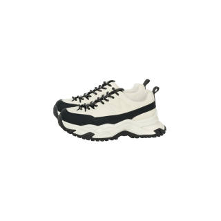 MEIYANG Chunky Sneakers Women's Low Top Beige Brown/Black White