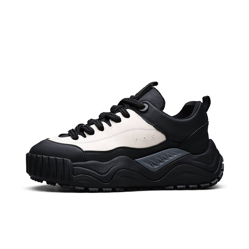 PARDASAUL Textile, Cow Leather Low top Casual Shoes Men's Black White