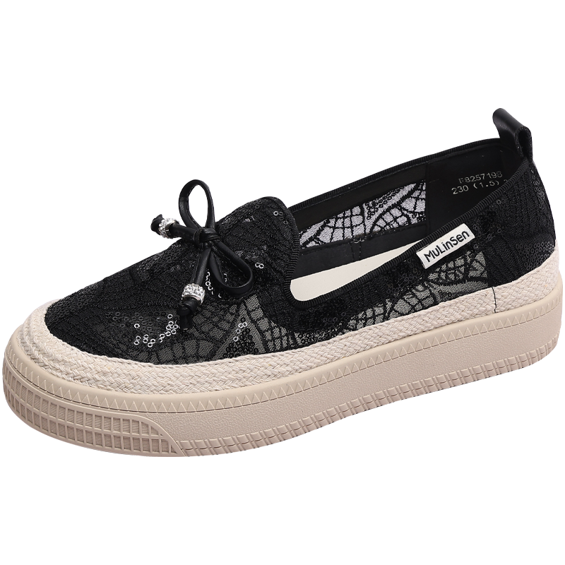 Mulinsen Espadrilles Fabric Abrasion Resistant Breathable Low top Skateboard Shoes Women's