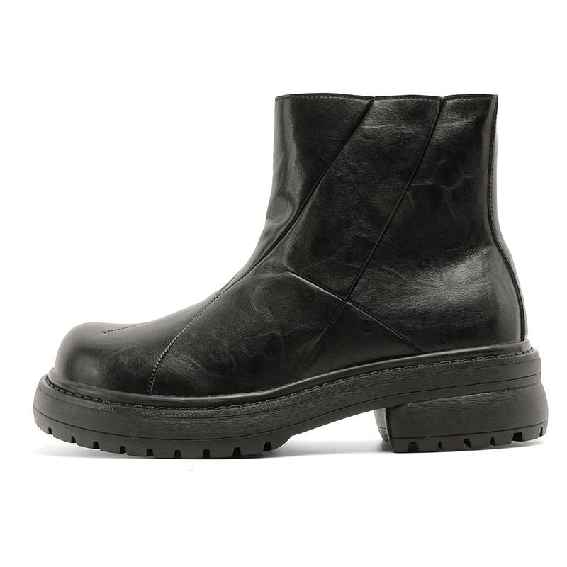 ZHENRAN ZHENRAN Winter Fleece Lined Biker Boots Combat Boots Unisex