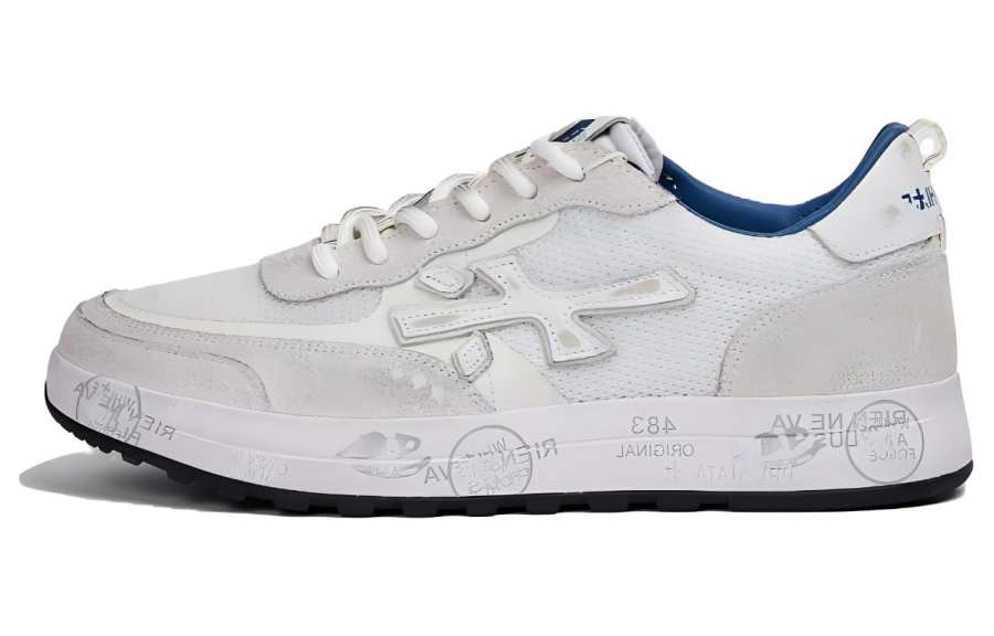 PREMIATA Leather Low top Skateboard Shoes Men's Gray White