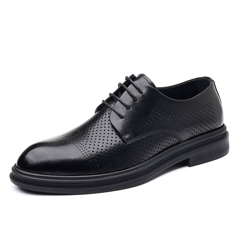 Shanpijiang Cow Split Leather Casual Shoes Men's Black