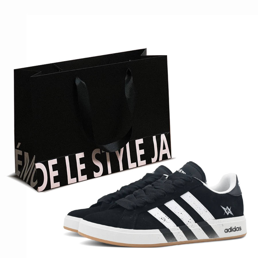 Adidas Adidas Grand Court Base 00s Star Trail Shopping Bag Abrasion Resistant Low top Skateboard Shoes Unisex Black White