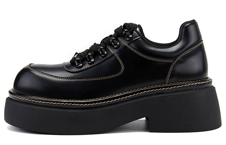 HERLOOK Lightweight Chunky Derby Shoes Platform Shoes Women's Black