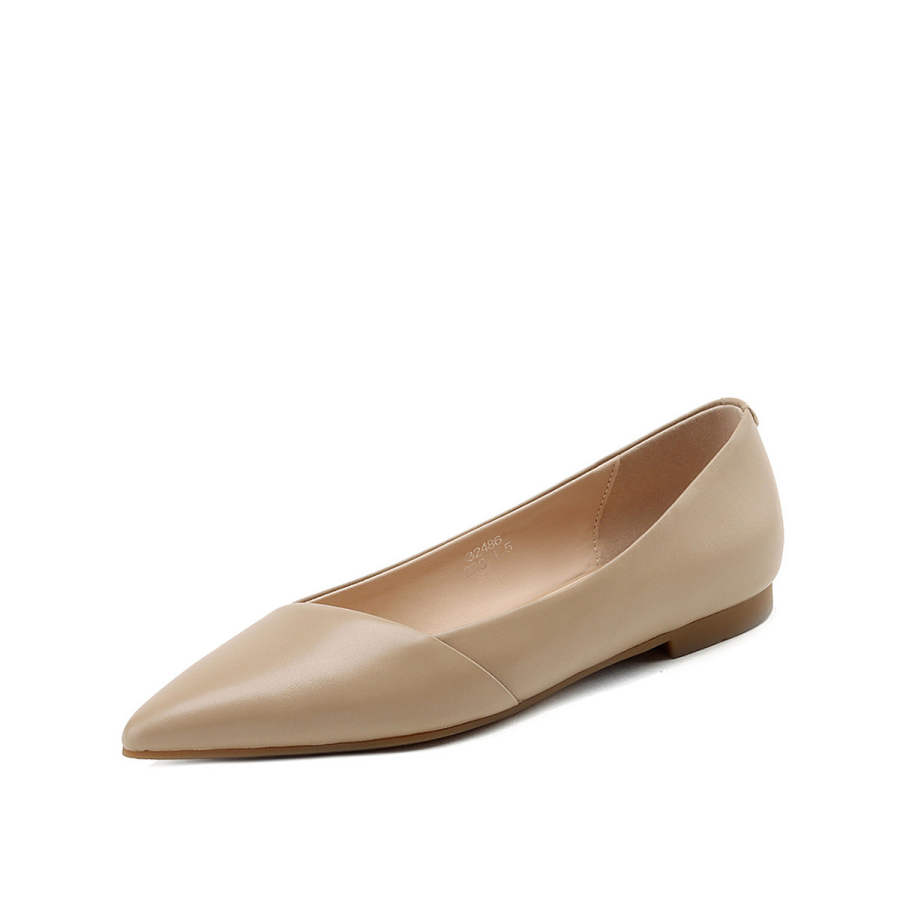 Mulinsen Sheepskin Casual Shoes Women's Nude