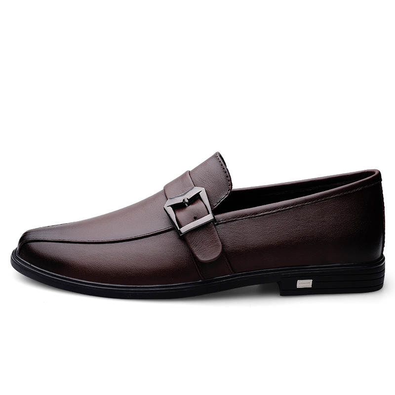 YINGLUNQISHI Top Grain Cow Leather Casual Shoes Men's Brown