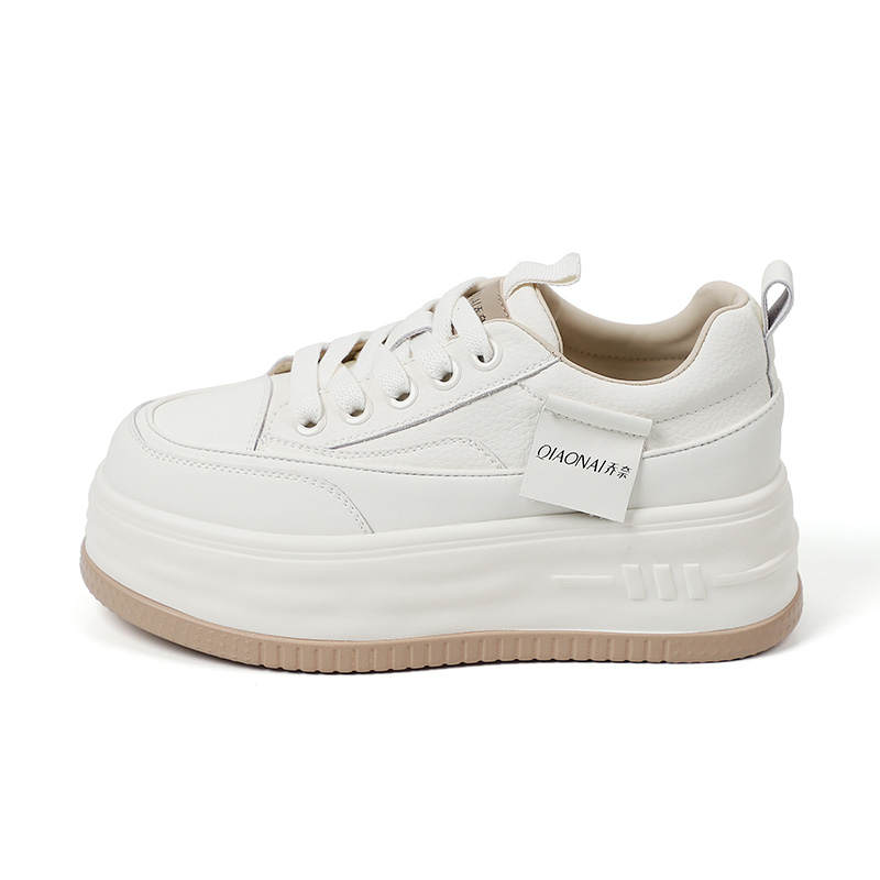 QIAONAI Cow Split Leather Abrasion Resistant Height Increasing Abrasion Resistant Height Increasing Low top