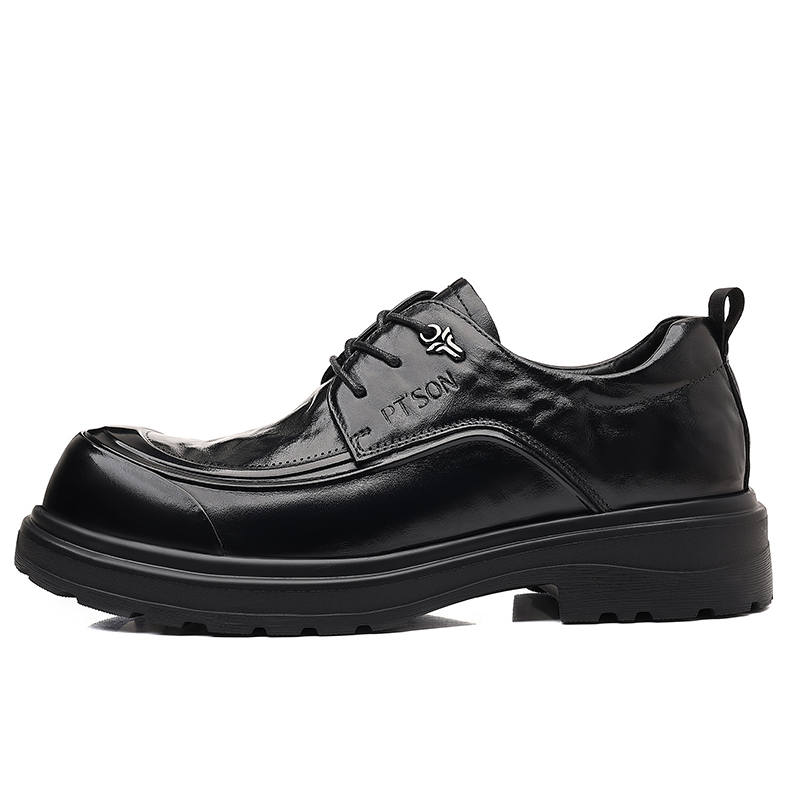 PT'SON Cow Leather Men's Casual Shoes Men's Black