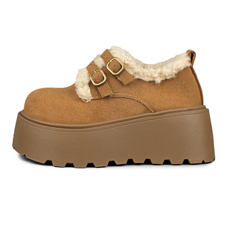 N6N8 Thickened And Fleece Lined, Versatile Fashion Outerwear Fuzzy Shoes Casual Shoes Platform Women's