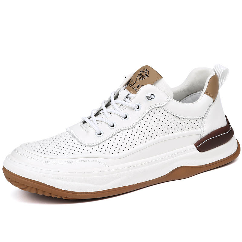 KACHILANG Cow Split Leather Breathable Low top Casual Shoes Men's