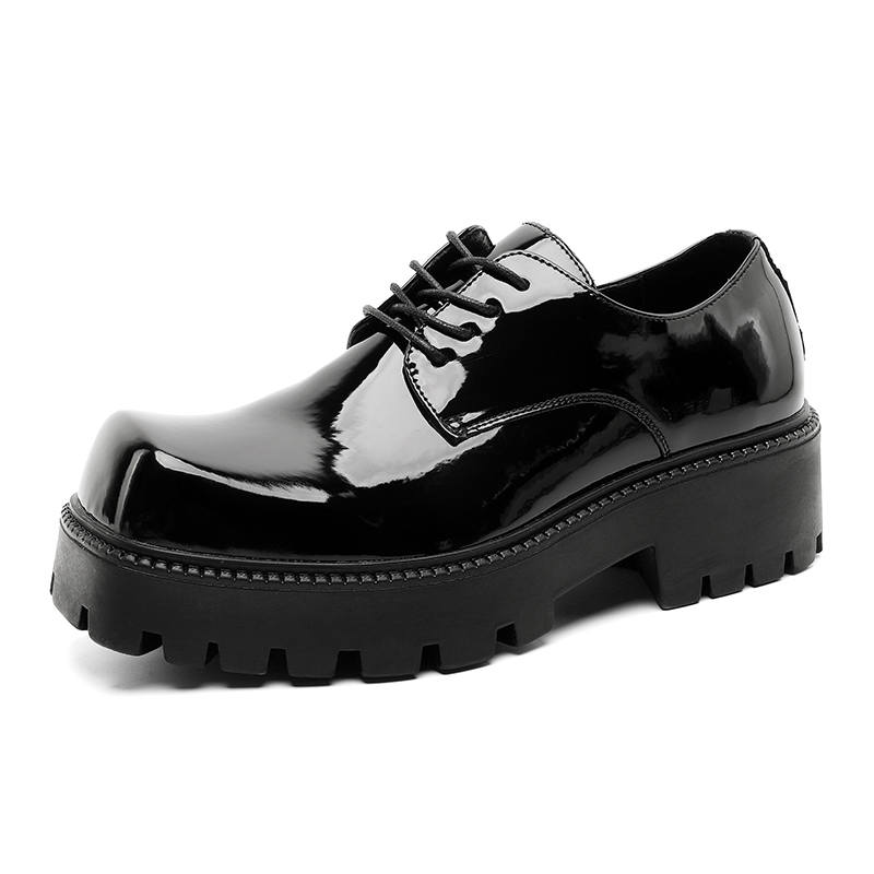 MUYI Casual Leather Shoes Men's Low Top Black