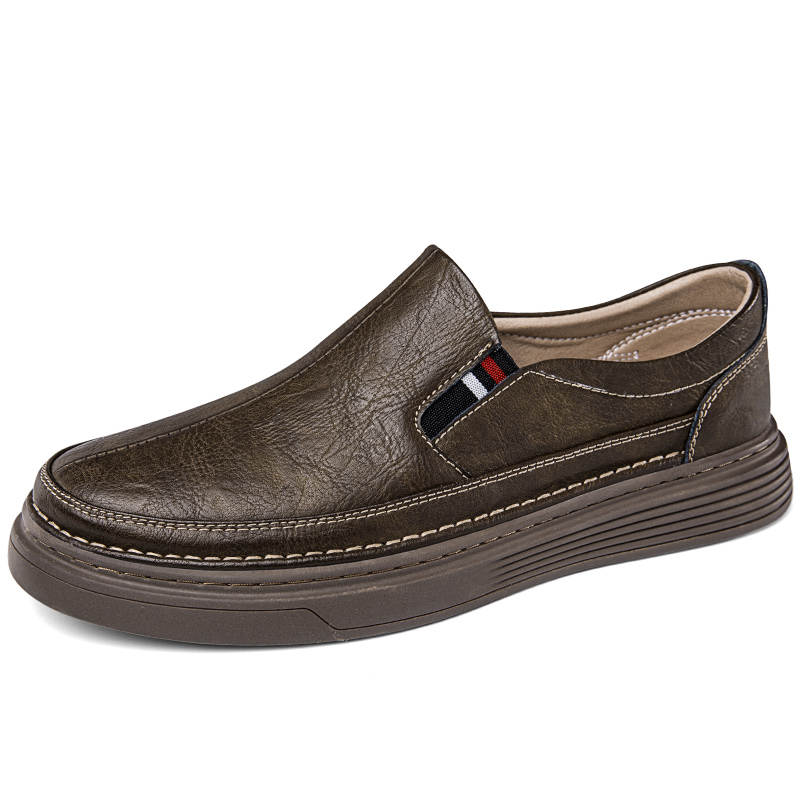 DAOTUSEN Cow Leather Low top Casual Shoes Unisex