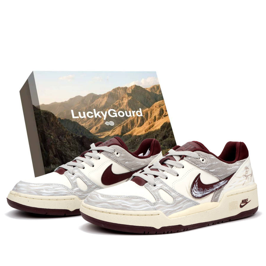 Nike Nike Full Force Ride Into The Cyan Cloud Slip Resistant Abrasion Resistant Low top Skateboard Shoes Men's Burgundy
