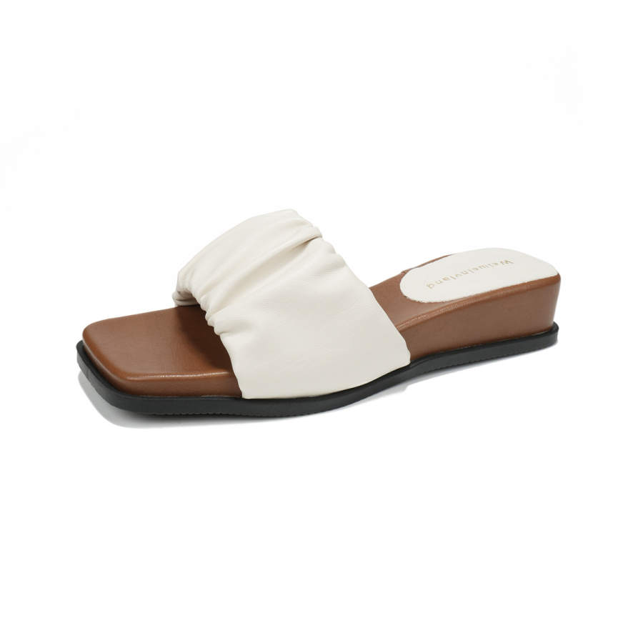 QITUMAUL Rubber Slide Slippers Women's Apricot
