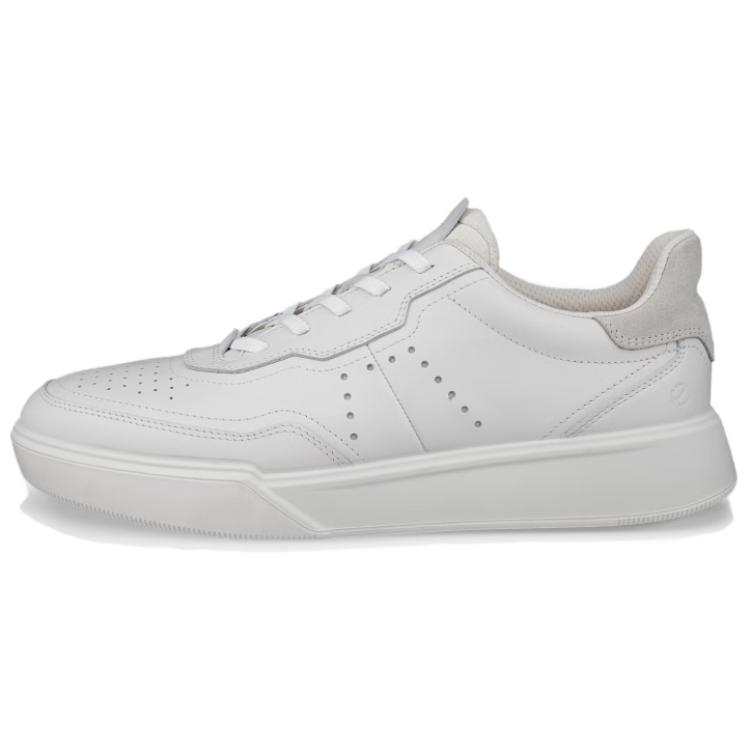 Ecco Street Court Abrasion Resistant Lightweight Height Increasing Low top Casual Shoes Men's White