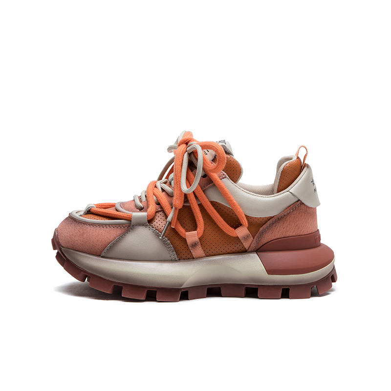 CHIBANG Top Grain Cow Leather Low top Chunky Sneakers Women's