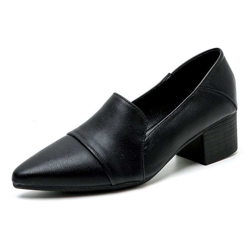 JIUXINGDAO Cow Leather Casual Shoes Women's Black
