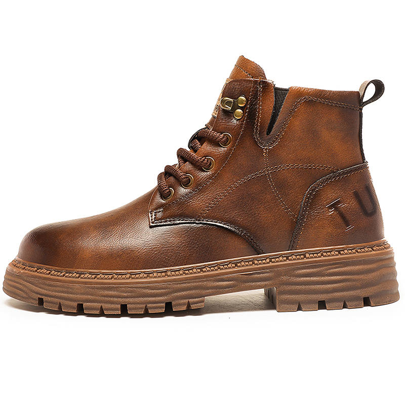 DAISHUTOU DAISHUTOU Microfiber Leather Crew Combat Boots Unisex