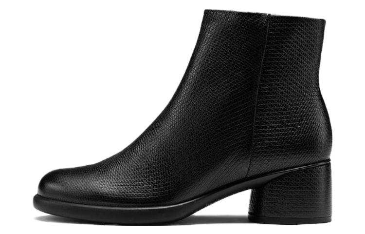 Ecco Ecco Cow Leather Ankle Boots 5CM Women's Black