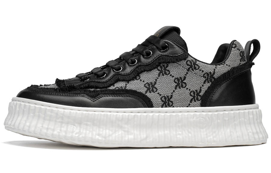 ROBERTA DI CAMERINO Cow Leather Stylish Skateboarding Shoes Men's Black