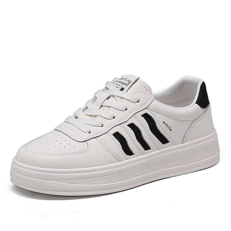 Spider King Cow Split Leather Skateboard Shoes Women's Beige Black