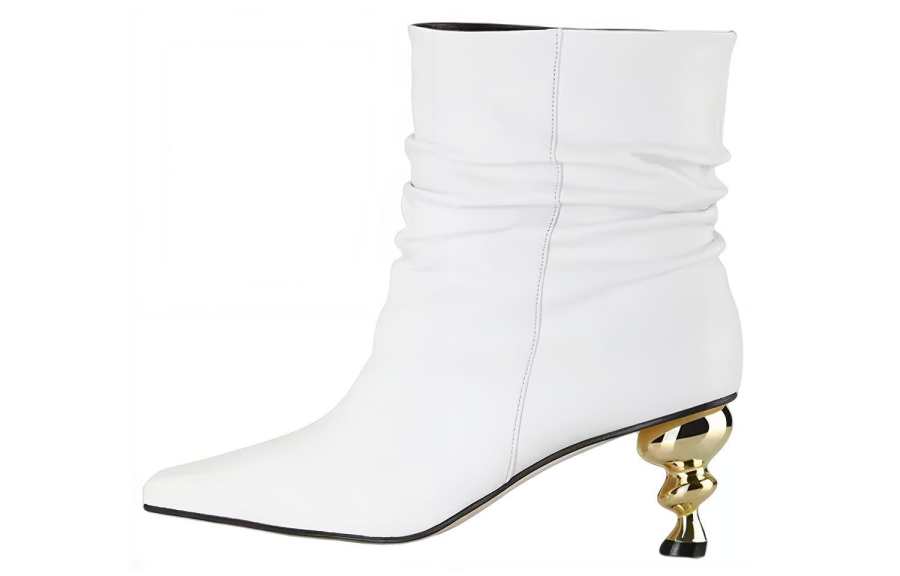 YUUL YIE Leather Ankle Boots Women's White