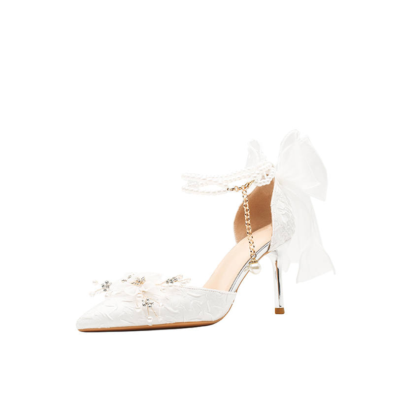 Zubumei Slim Heel High Heels Women's White