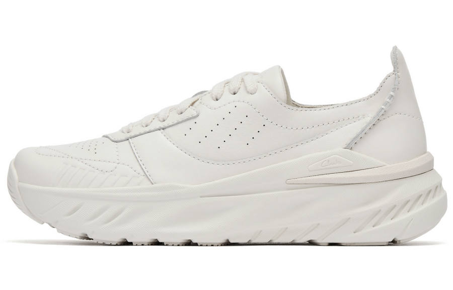 Clarks Cow Leather Abrasion Resistant Low top Casual Shoes Women's White