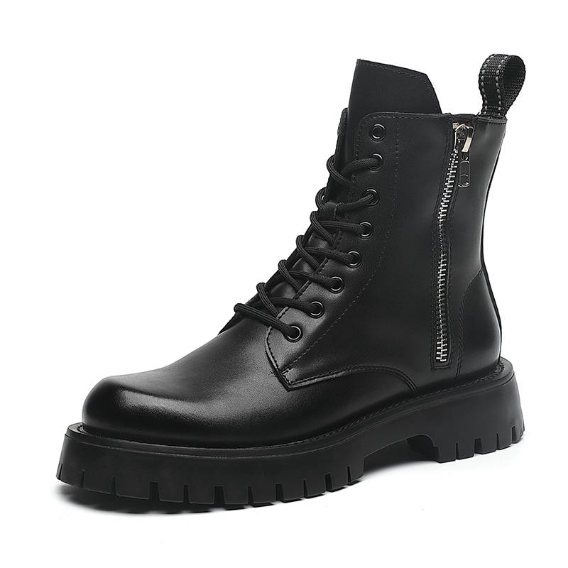 BAILUNHAN BAILUNHAN Microfiber Leather Short Combat Boots Men's Black