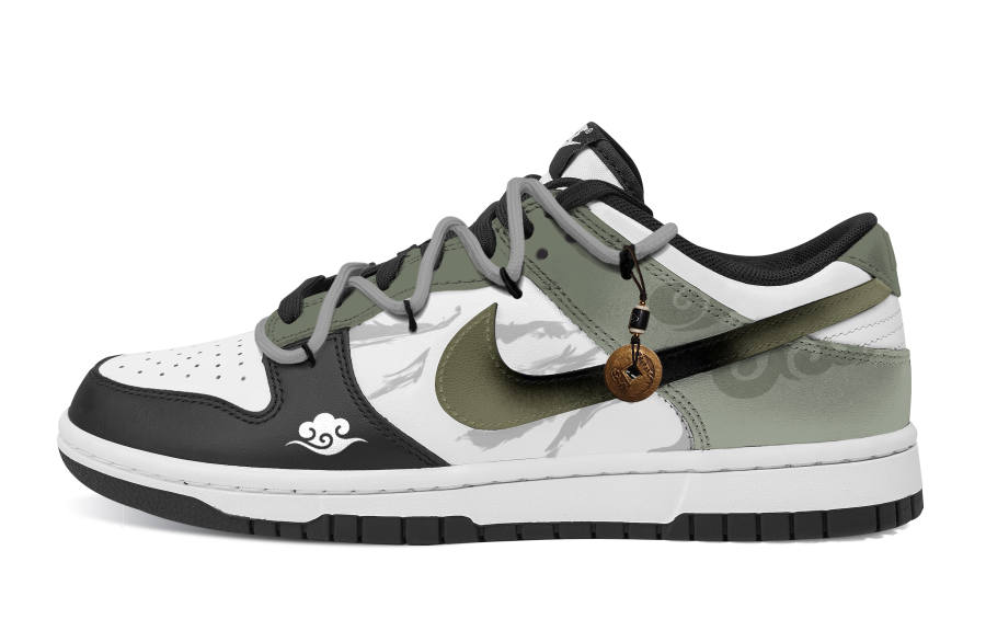 Nike Nike Dunk Four Seasons In Order Slip Resistant Abrasion Resistant Low top Skateboard Shoes Unisex Black Green