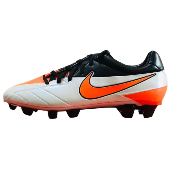 Nike Nike Total 90 Slip Resistant Abrasion Resistant Soccer Shoes Unisex Black White Orange