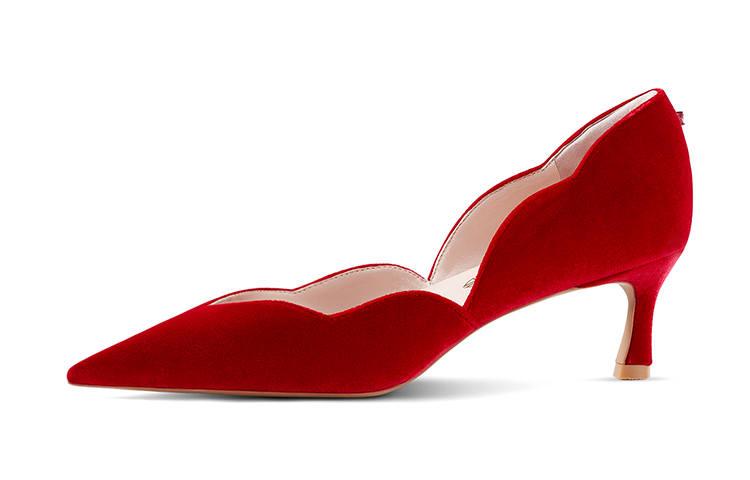 7or9 Peach Blossom Wine High Heels 5CM Women's Red